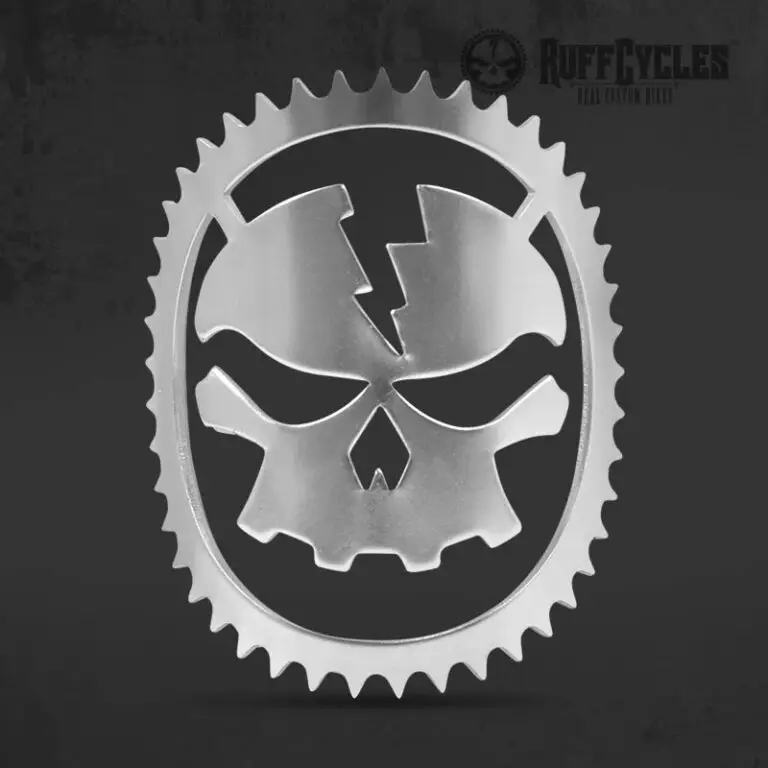 Steuerkopfschild Skully Chrom